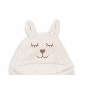 Couverture nomade portefeuille bunny cloudy rib oatmeal Jollein