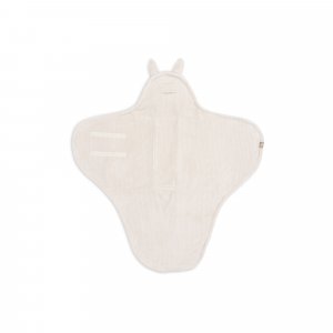 Couverture nomade portefeuille bunny cloudy rib oatmeal Jollein