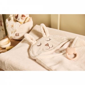 Couverture nomade portefeuille bunny cloudy rib oatmeal Jollein