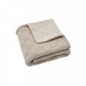 Couverture bébé tricot 75 x 100 cm box knit velvet warm sand Jollein