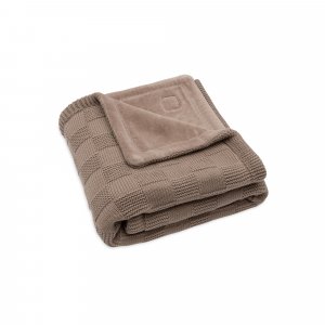 Couverture bébé tricot 75 x 100 cm box knit velvet milky coffee Jollein