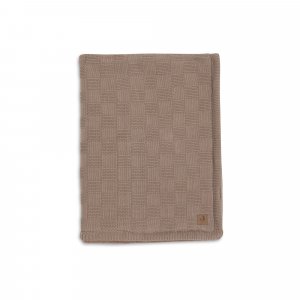 Couverture bébé tricot 75 x 100 cm box knit velvet milky coffee Jollein