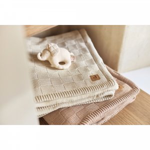 Couverture bébé chaude 100 x 150 cm box knit velvet warm sand Jollein