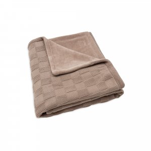 Couverture bébé chaude 100 x 150 cm box knit velvet milky coffee Jollein