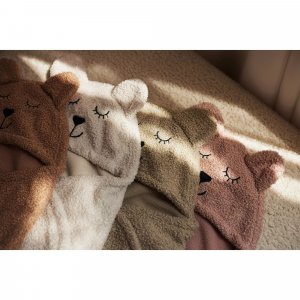 Couverture portefeuille bear bouclette oatmeal Jollein