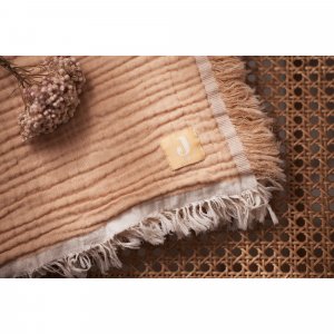 Couverture bébé 75x100 cm à franges moonstone et ivoire Jollein