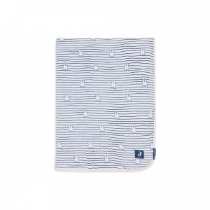 Couverture bébé gaze de coton 75x100 cm miffy stripe navy Jollein