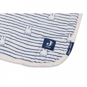Couverture bébé gaze de coton 75x100 cm miffy stripe navy Jollein