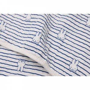 Couverture bébé gaze de coton 75x100 cm miffy stripe navy Jollein