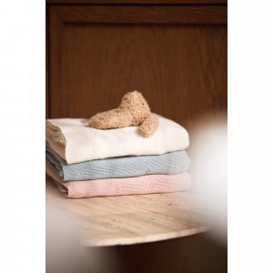 Couverture berceau 75x100 cm cosy knit sea green Jollein