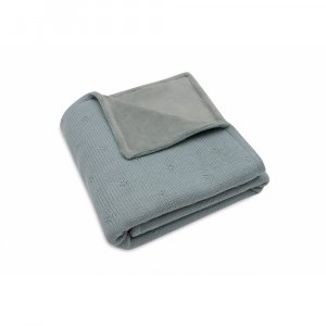 Couverture berceau 75x100 cm cosy knit sea green & velvet Jollein