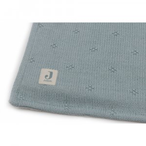 Couverture berceau 75x100 cm cosy knit sea green & velvet Jollein