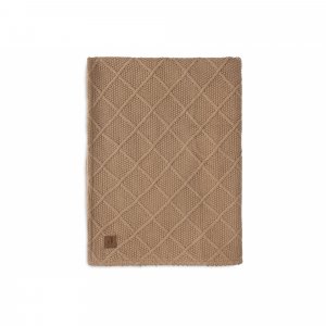 Couverture bébé 75x100 cm check knit teddy fleece biscuit Jollein