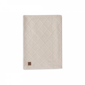 Couverture bébé 100x150 cm check knit teddy fleece oatmeal Jollein