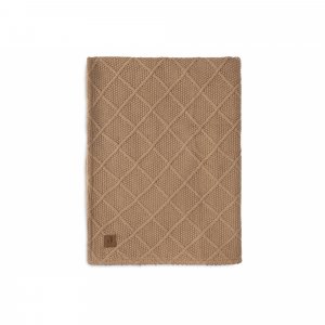 Couverture bébé 100x150 cm check knit teddy fleece biscuit Jollein