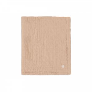 Couverture berceau 75x100 cm gaze de coton jacquard biscuit Jollein
