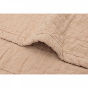 Couverture berceau 75x100 cm gaze de coton jacquard biscuit Jollein