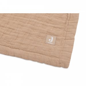 Couverture berceau 75x100 cm gaze de coton jacquard biscuit Jollein