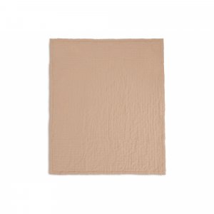 Couverture berceau 75x100 cm gaze de coton jacquard biscuit Jollein