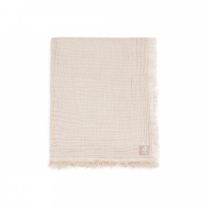 Couverture bébé 75x100 cm à franges biscuit Jollein