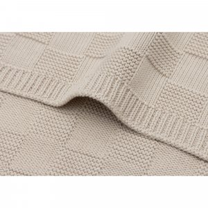Couverture bébé tricot 75 x 100 cm box knit warm sand Jollein