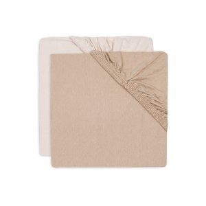 Lot de 2 draps housses 70 x 140 cm jersey blush et wild rose Jollein