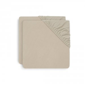 Lot de 2 draps housses 60x120 cm jersey nougat Jollein