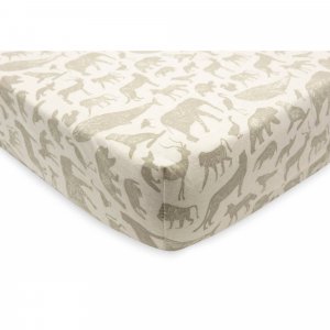 Drap housse berceau 40x80 cm jersey animals olive Jollein
