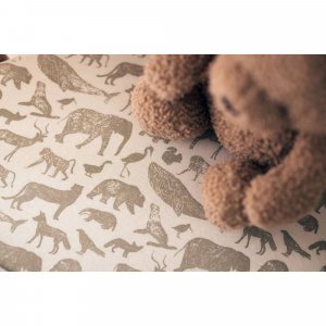 Drap housse berceau 40x80 cm jersey animals olive Jollein