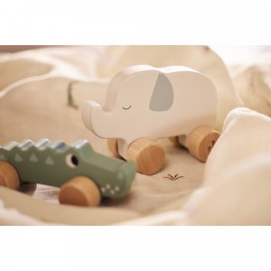 Jouet en bois à roulettes éléphant Jollein