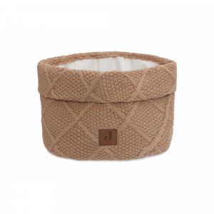 Panier de rangement check knit biscuit Jollein