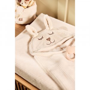 Housse matelas à langer 50 x 70 cm cloudy rib oatmeal Jollein