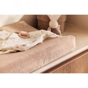 Housse matelas à langer 50 x 70 cm cloudy rib milky coffee Jollein
