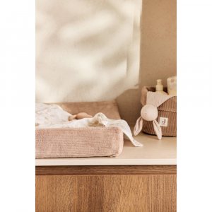 Housse matelas à langer 50 x 70 cm cloudy rib milky coffee Jollein