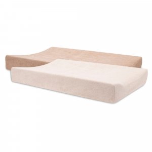 Lot de 2 housses matelas à langer éponge 50 x 70 cm blush et wild rose Jollein