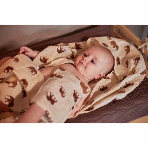 Housse matelas à langer 50x70 cm spring knit chestnut Jollein