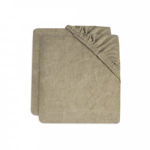 Lot de 2 housses matelas à langer éponge 75 x 85 cm olive Jollein