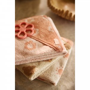 Cape de bain bébé éponge 75x75 cm jacquard flower Jollein