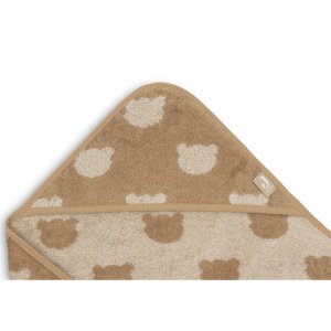 Cape de bain bébé éponge 75x75 cm jacquard teddy bear Jollein