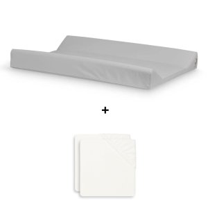 Pack matelas à langer 50 x 70 cm avec 2 housses éponge ivoire Jollein