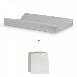 Pack matelas à langer 50 x 70 cm avec 2 housses éponge ivoire et nougat Jollein