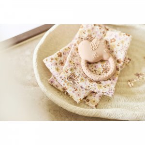 Lot de 3 gants de toilette gaze de coton flower fairies Jollein