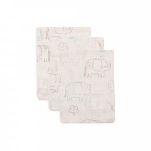 Lot de 3 gants de toilette gaze de coton elephant tales Jollein