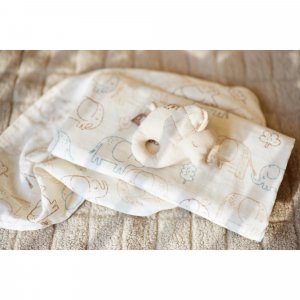 Lot de 3 gants de toilette gaze de coton elephant tales Jollein