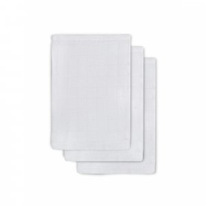 Lot de 3 gants de toilette gaze de coton blanc Jollein