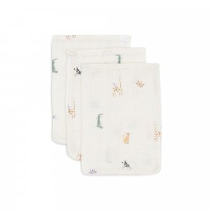 Lot de 3 gants de toilette gaze de coton jungle jambo Jollein