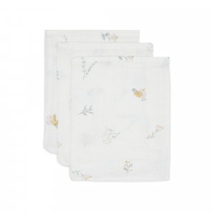 Lot de 3 gants de toilette gaze de coton lovely birds Jollein