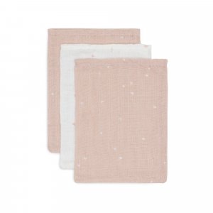 Lot de 3 gants de toilette gaze de coton twinkling wild rose Jollein