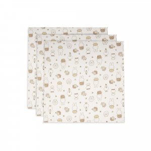 Lot de 3 langes gaze de coton 70 x 70 cm miffy family farm Jollein