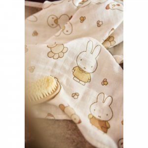 Lot de 2 langes gaze de coton 115x115 cm miffy family farm Jollein